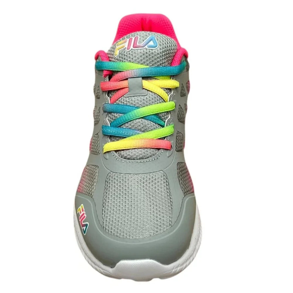 Fila‎ Youth Girl's Athletic Sneakers Size 5 Gray-Multicolor Lightweight Comfort